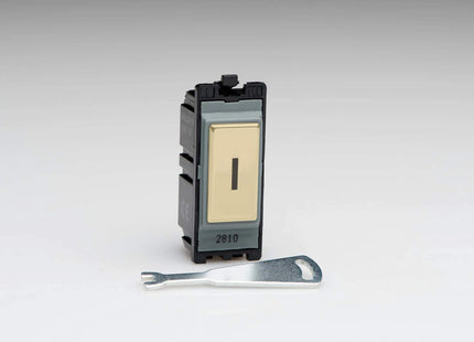 Varilight G202SKV PowerGrid Module Brass 20A 2-Way Single Pole Key Switch