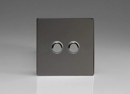 Varilight V-Pro IR 2-Gang Tactile Touch Control Dimming Light Switch Slave for use with Master on 2-Way Circuits Iridium IJDIS002S