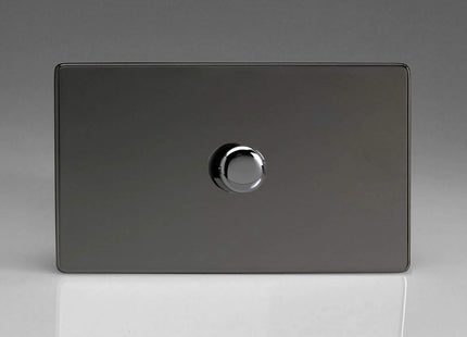 Varilight 1-Gang 2-Way Push-On/Off Rotary Dimmer 1 x 200-1400W (Twin Plate) Iridium IDIDP1501S