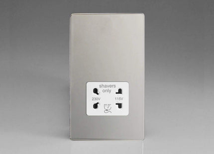 Varilight XDCSSWS Shaver Socket White Polished Chrome
