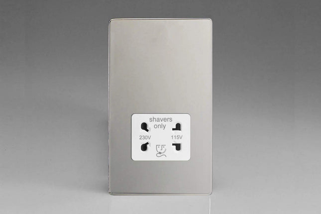 Varilight XDCSSWS Shaver Socket White Polished Chrome