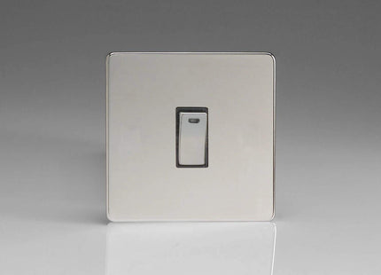 Varilight 1-Gang 20A Double Pole Rocker Light Switch + Neon Indicator Light Polished Chrome XDC20NDS