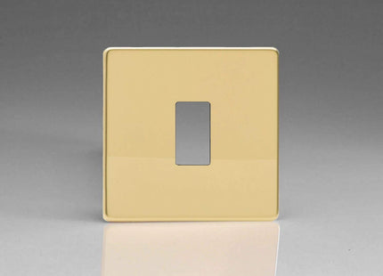 Varilight XDVPGY1S Screwless Polished Brass 1-Gang PowerGrid Plate (Single Plate)