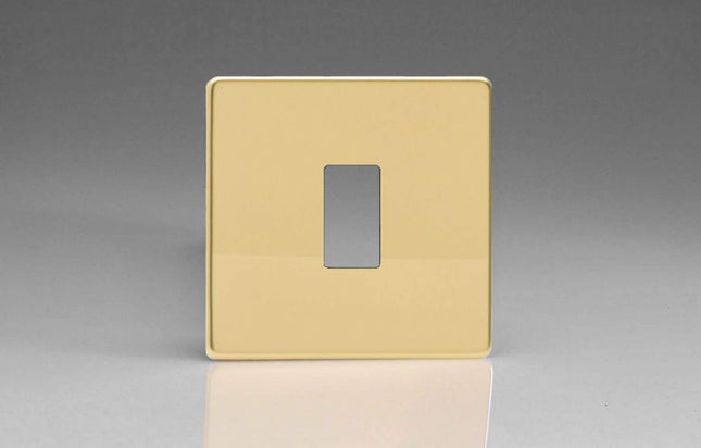 Varilight XDVPGY1S Screwless Polished Brass 1-Gang PowerGrid Plate (Single Plate)