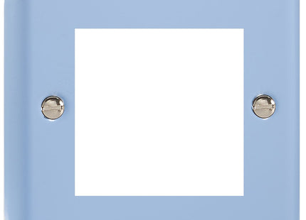 Varilight Single Size Data Grid Face Plate For 2 Data Modules, Classic Lily Duck Egg Blue XYG2.DB