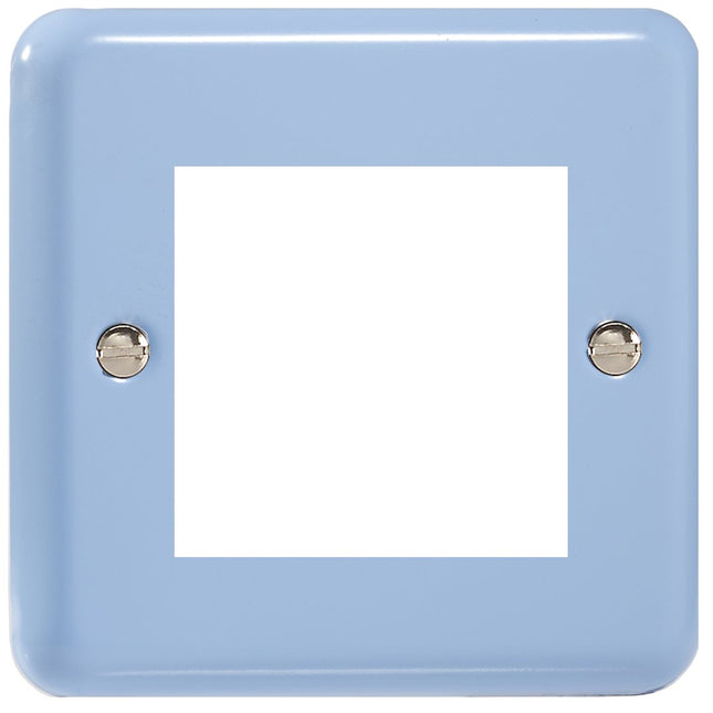 Varilight Single Size Data Grid Face Plate For 2 Data Modules, Classic Lily Duck Egg Blue XYG2.DB