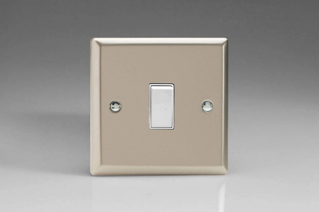 Varilight 1-Gang 20A Double Pole Rocker Light Switch Satin Chrome XN20W