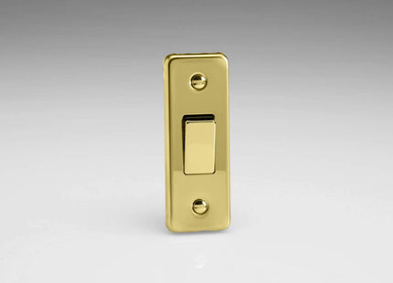 Varilight 1-Gang 10 Amp 1 or 2Way Rocker Architrave Switch Victorian Brass