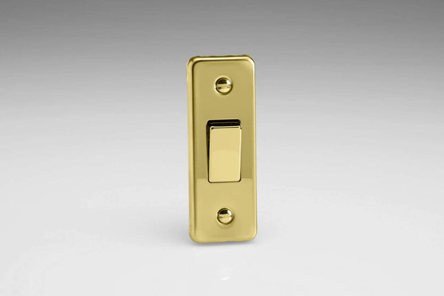 Varilight 1-Gang 10 Amp 1 or 2Way Rocker Architrave Switch Victorian Brass