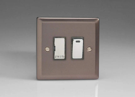 Varilight 13A Switched Fused Spur + Neon with Metal Inserts Pewter XR6ND