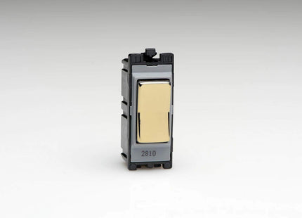 Varilight G102SRV PowerGrid Module Brass 10A 2-Way On & Off Retractive Light Switch