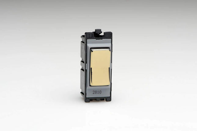 Varilight G102SRV PowerGrid Module Brass 10A 2-Way On & Off Retractive Light Switch