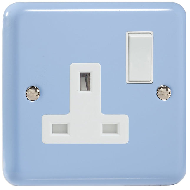 Varilight 1-Gang 13A Double Pole Switched Socket Light, Blue
