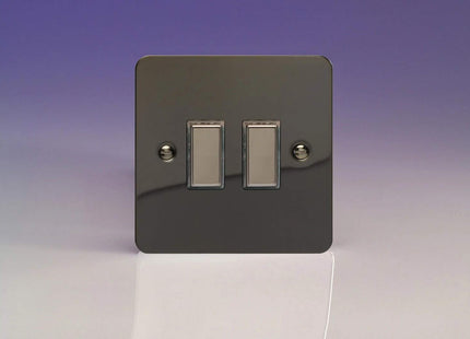 Varilight 2-Gang Tactile Touch Control Dimming Light Switch Slave for use with Eclique2 Master on 2-Way Circuits Iridium JFIES002