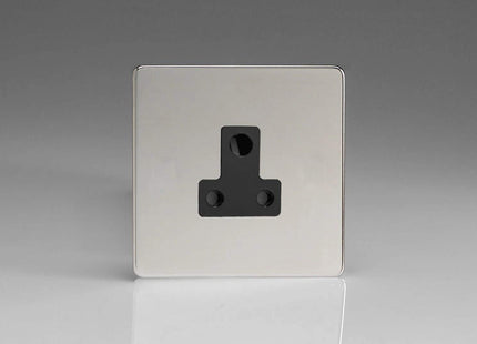 Varilight 1-Gang 5A Round Pin Plug Socket Polished Chrome XDCRP5ABS