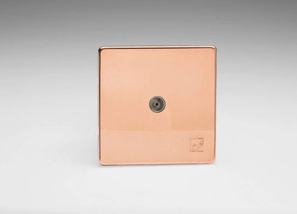 Varilight XDY8S.AC Screwless Antimicrobial Copper 1-Gang Co-Axial TV Socket