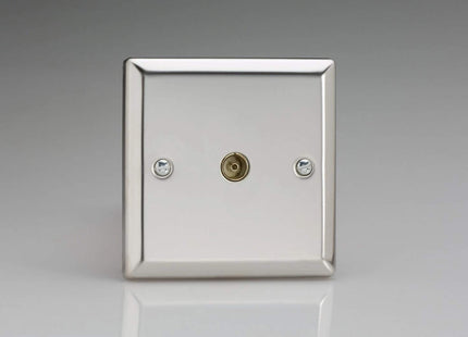 Varilight 1-Gang TV Socket, Co-Axial Chrome