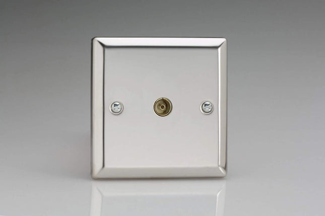 Varilight 1-Gang TV Socket, Co-Axial Chrome