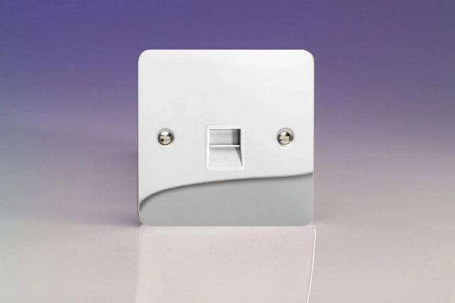 Varilight XFCTMW Ultraflat Polished Chrome 1-Gang Telephone Master Socket