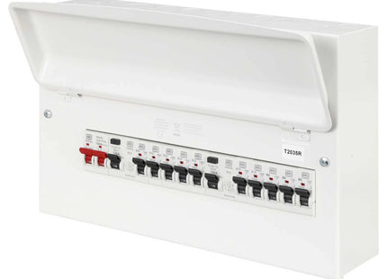 CIRCPRO MK Sentry Y8666sMET 10 Way Flexible Dual 100A RCD Metal Clad Consumer Unit with 10 x MCBs