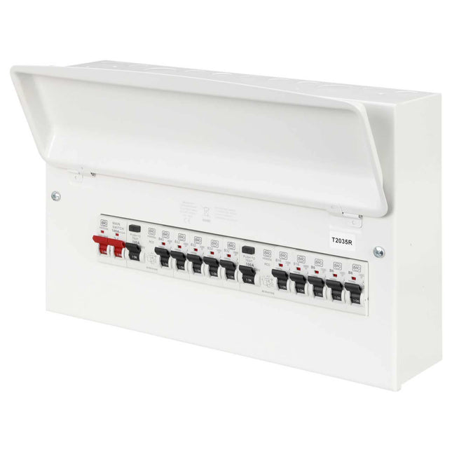 CIRCPRO MK Sentry Y8666sMET 10 Way Flexible Dual 100A RCD Metal Clad Consumer Unit with 10 x MCBs