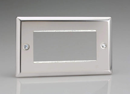 Varilight Data Grid Face Plate For 3 or 4 Data Module Widths Mirror Chrome XCG4
