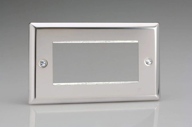 Varilight Data Grid Face Plate For 3 or 4 Data Module Widths Mirror Chrome XCG4