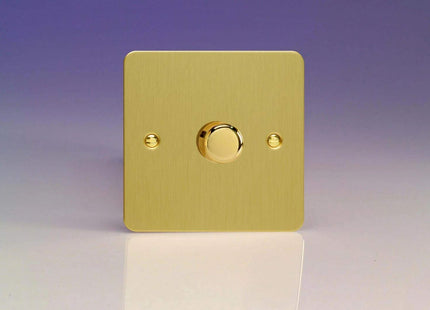 Varilight V-Pro Ultra Flat Brushed Brass 1-Gang LED Trailing Edge Dimmer Switch 1 or 2 Way