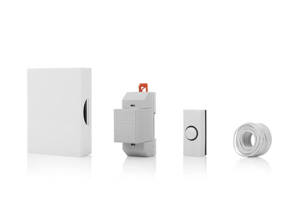 Byron 720k Wired Doorbell Set, Wired Doorbell, Push Bell, Transformer, Cable and Clips