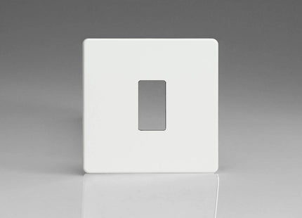 Varilight XDQPGY1S Screwless Premium White 1-Gang PowerGrid Plate (Single Plate)
