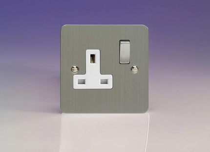 Varilight 1-Gang 13A Double Pole Switched Socket with Metal Rockers
