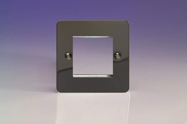 Varilight Data Grid Face Plate For 2 Data Module Widths Ultra Flat Iridium Black XFiG2