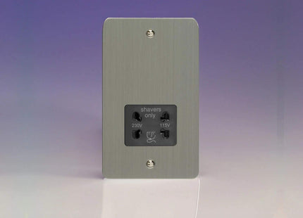 Varilight Dual Voltage Shaver Plug Socket 240V/115V 240V/115V Brushed Steel XFSSSB