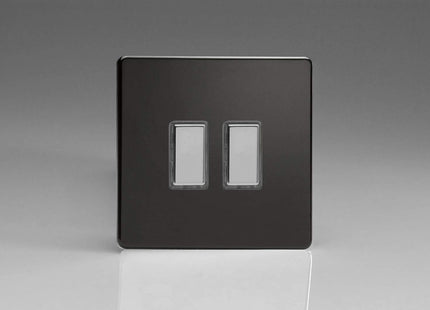 Varilight JDLES002S Dimmer Switch Premium Black 2-Gang