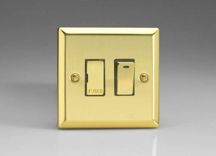 Varilight 1-Gang 13A Switched Fused Spur with Neon Victorian Brass XV6ND