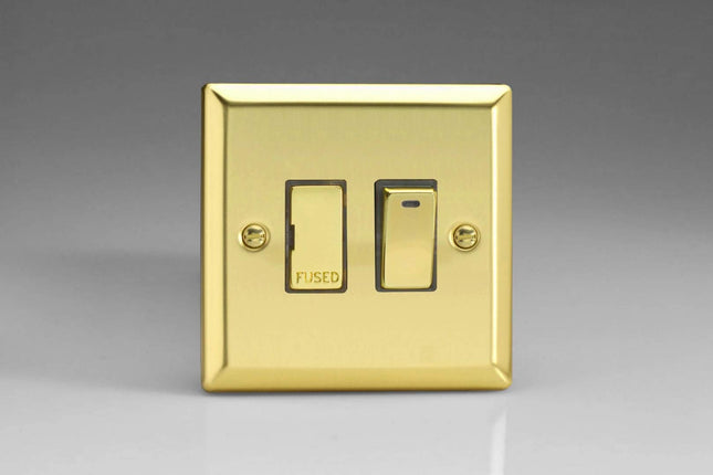 Varilight 1-Gang 13A Switched Fused Spur with Neon Victorian Brass XV6ND
