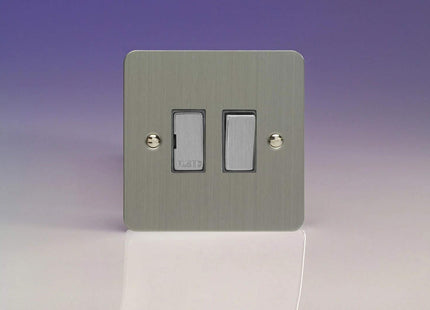 Varilight Ultraflat Brushed Steel 13A Switched Fused Spur Decorative