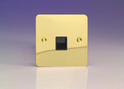 Varilight 1-Gang Telephone Slave Socket Ultra Flat Polished Brass XFVTSB