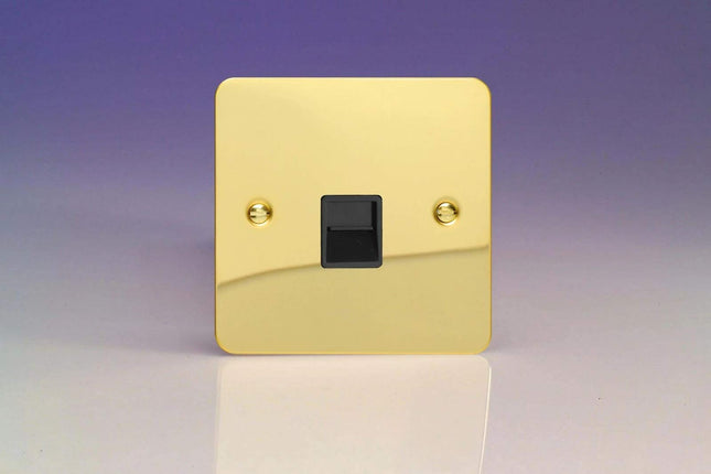 Varilight 1-Gang Telephone Slave Socket Ultra Flat Polished Brass XFVTSB