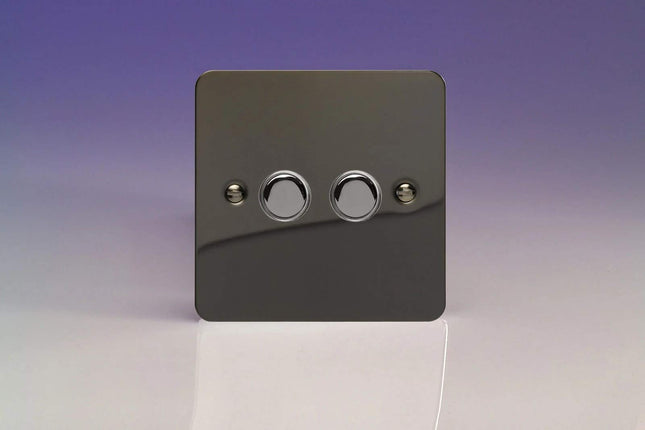 Varilight 2-Gang 6A 1- or 2-Way Push-On/Off Impulse Switch Iridium XFIP2