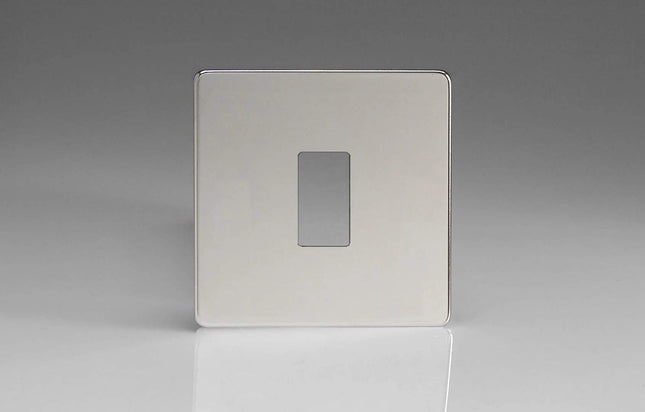 Varilight XDCPGY1S Screwless Polished Chrome 1-Gang PowerGrid Plate (Single Plate)