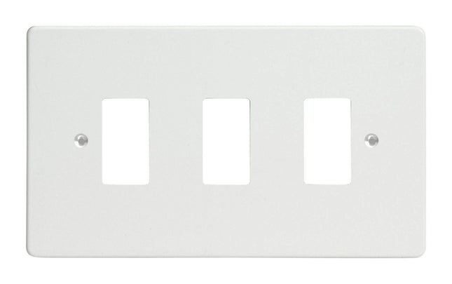 Varilight Powergrid Premium White XDQPG3-P 3-Gang Grid Plate (Twin Plate)