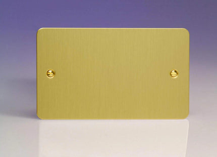Varilight 2-Gang Blank Plate Ultra Flat Brushed Brass XFBDB