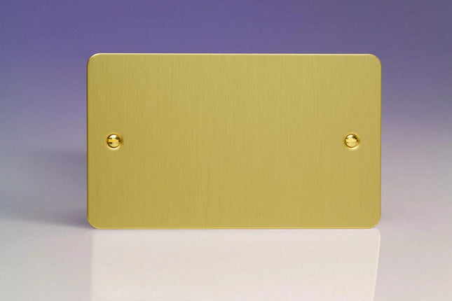 Varilight 2-Gang Blank Plate Ultra Flat Brushed Brass XFBDB