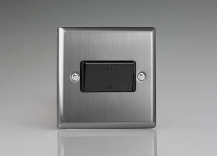 Varilight XTFIB Classic Brushed Steel 1-Gang 10A Fan Isolating Switch (3 Pole)