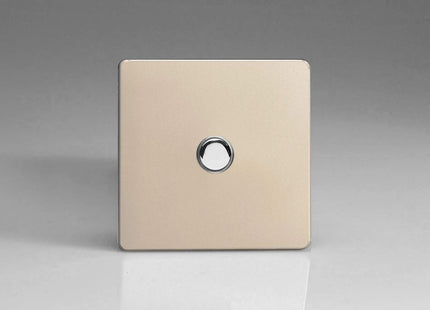 Varilight 1-Gang 6A 1- or 2-Way Push-On/Off Impulse Switch Satin Chrome XDNP1S