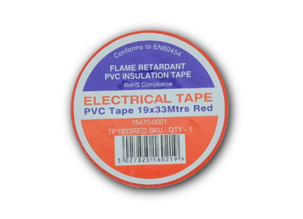 Primaflow PVC Insulation Tape 19mm x 33m Red - TP1933RED - Essential for Electrical Work