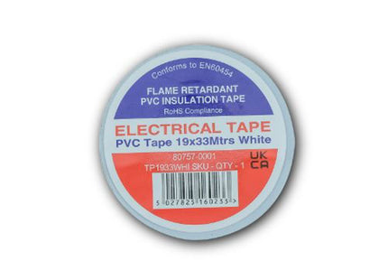 Primaflow PVC Insulation Tape 19mm x 33m White - RS777 19X33 WH - Perfect for Electrical Insulation
