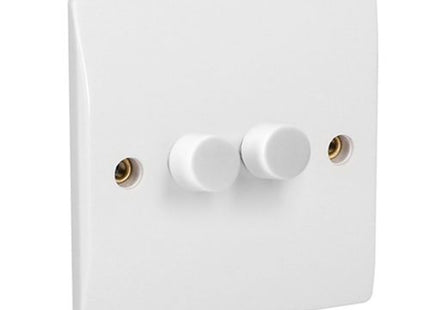 Primaflow Light Switch White Dimmer - 2 Gang, 250W - DP250/22W