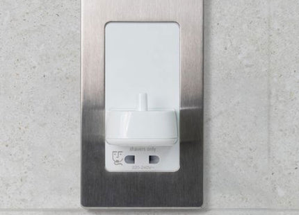 Proofvision In-Wall Electric Toothbrush And Shaver S - Black Steel Finish - PV12-BCS - Ideal for Bathroom Charging